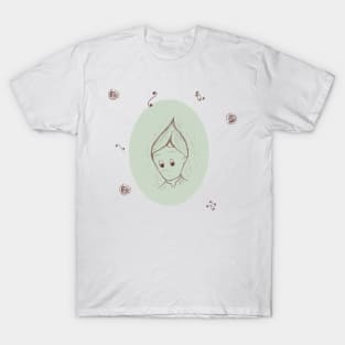 Christmas Elf on Apple Green T-Shirt